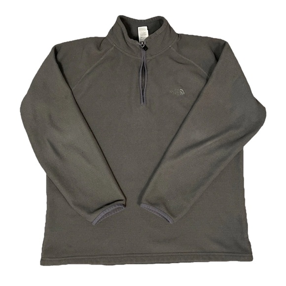 The North Face Fleece Pullover Mens Large Black Quarter Zip Outdoor Sweatshirt - Picture 1 of 6